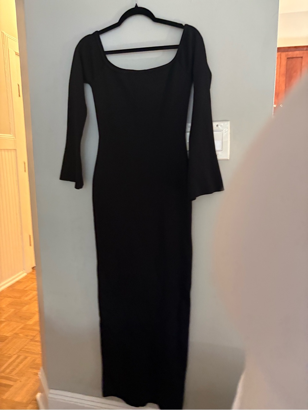 Princess Polly Black Long Sleeve Scoop Neck Maxi Dress wedding guest dress